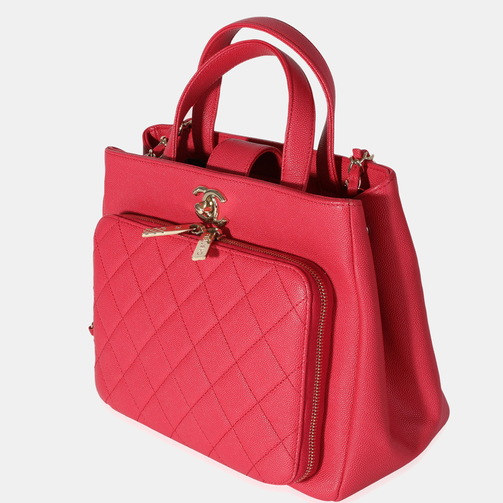 

Chanel Red Caviar Quilted Leather Small Business Affinity Shopping Bag