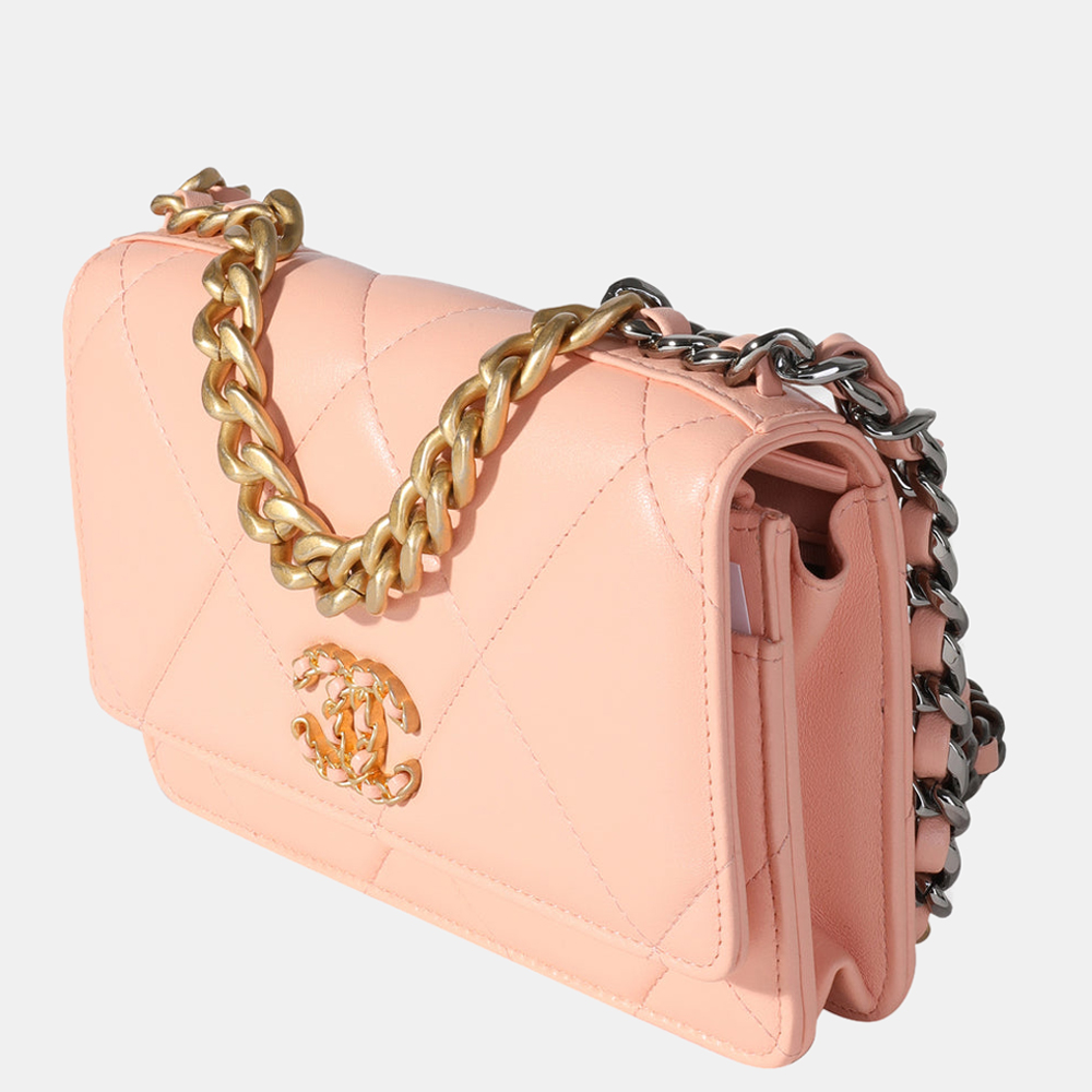 

Chanel Orange Quilted Lambskin Leather 19 WOC Bag