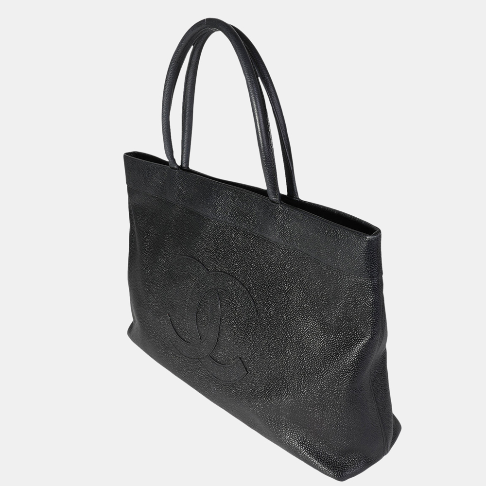 

Chanel Black Caviar Leather Vintage Timeless Tote Bag