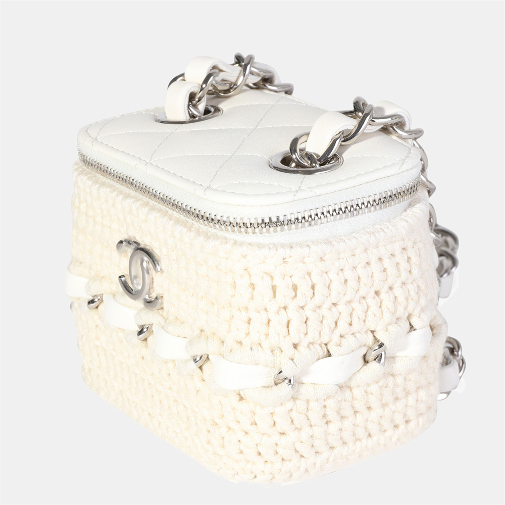 

Chanel White Crochet Mini Vanity Bag