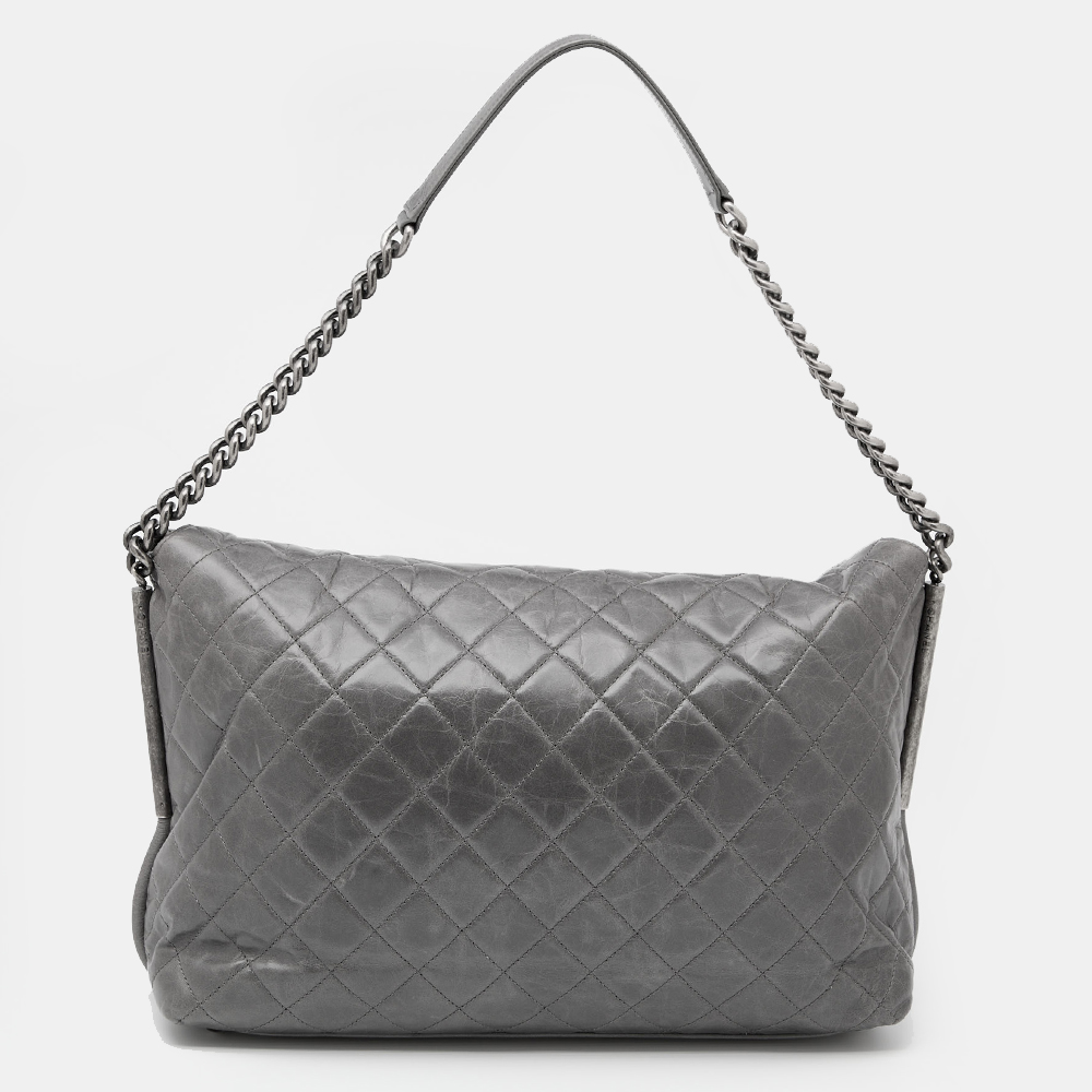 Chanel grey quilted bag online