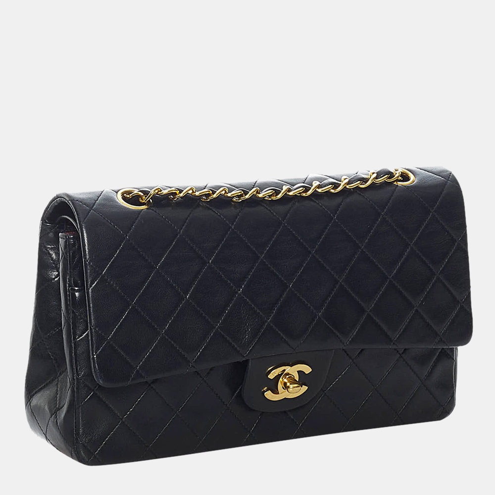

Chanel Black Small Classic Lambskin Leather Double Flap Bag