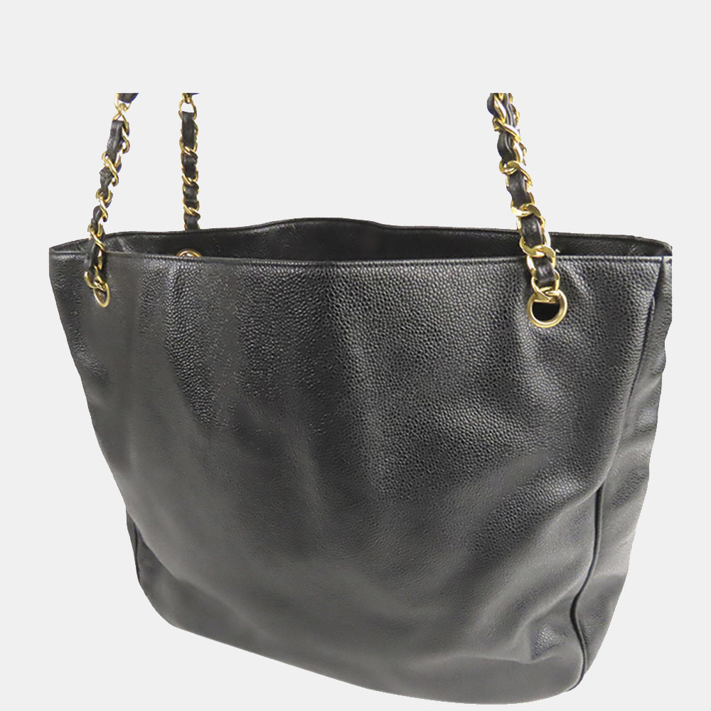 

Chanel Black CC Caviar Tote Bag