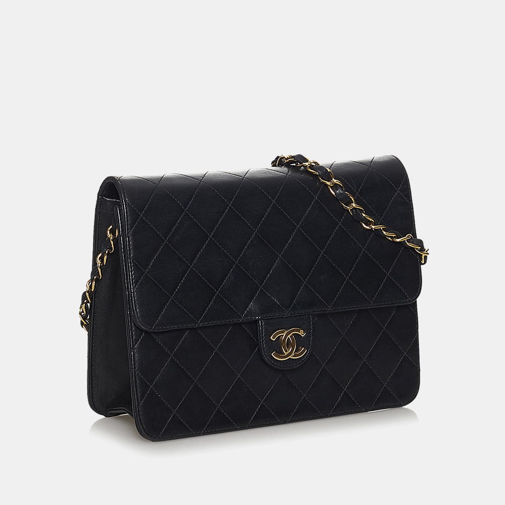 

Chanel Black Classic Square Lambskin Leather Flap Bag