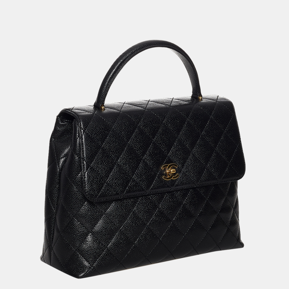 

Chanel Black Kelly Caviar Leather Handbag