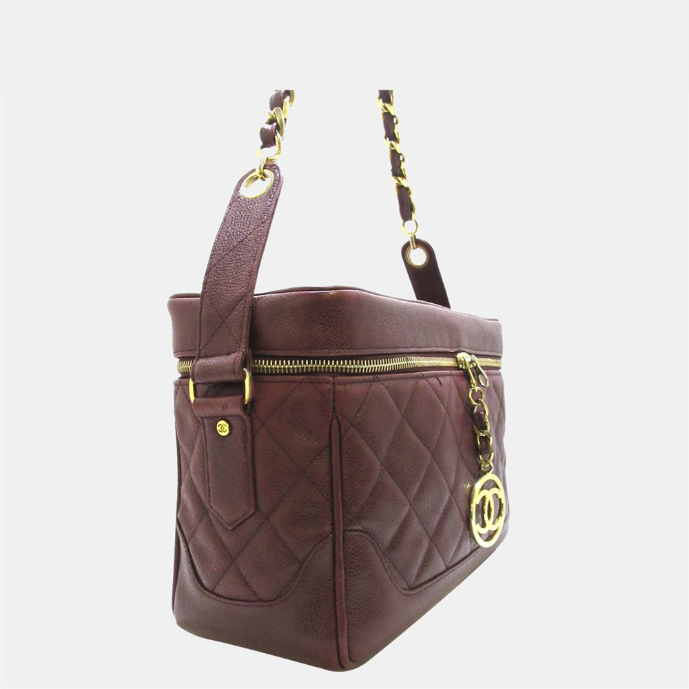 

Chanel Brown CC Timeless Caviar Leather Crossbody Bag