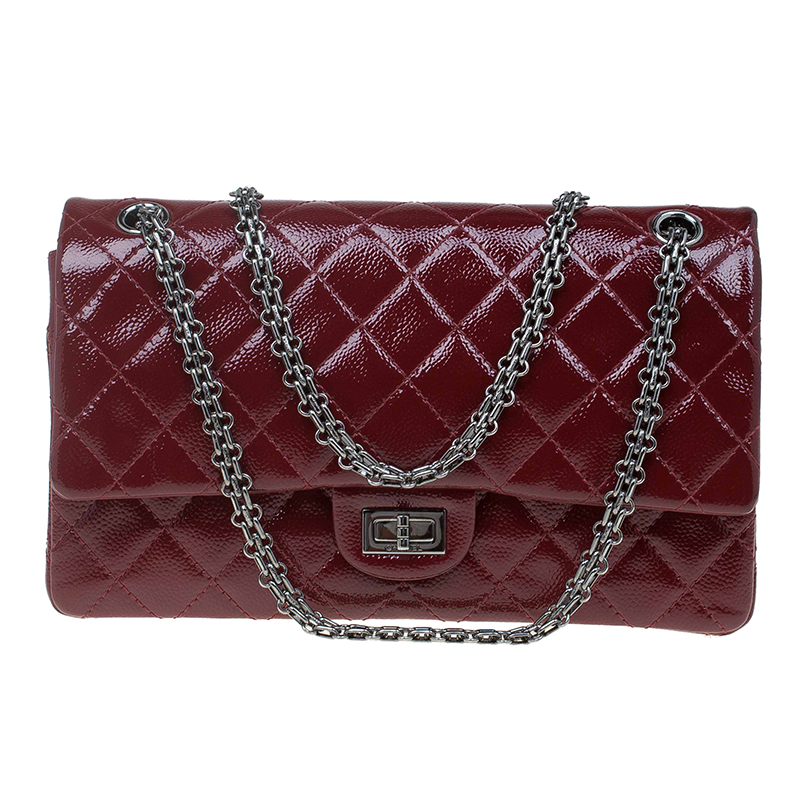 Chanel Burgundy Quilted Caviar Glazed Leather Reissue 2.55 Classic 226 Flap Bag
