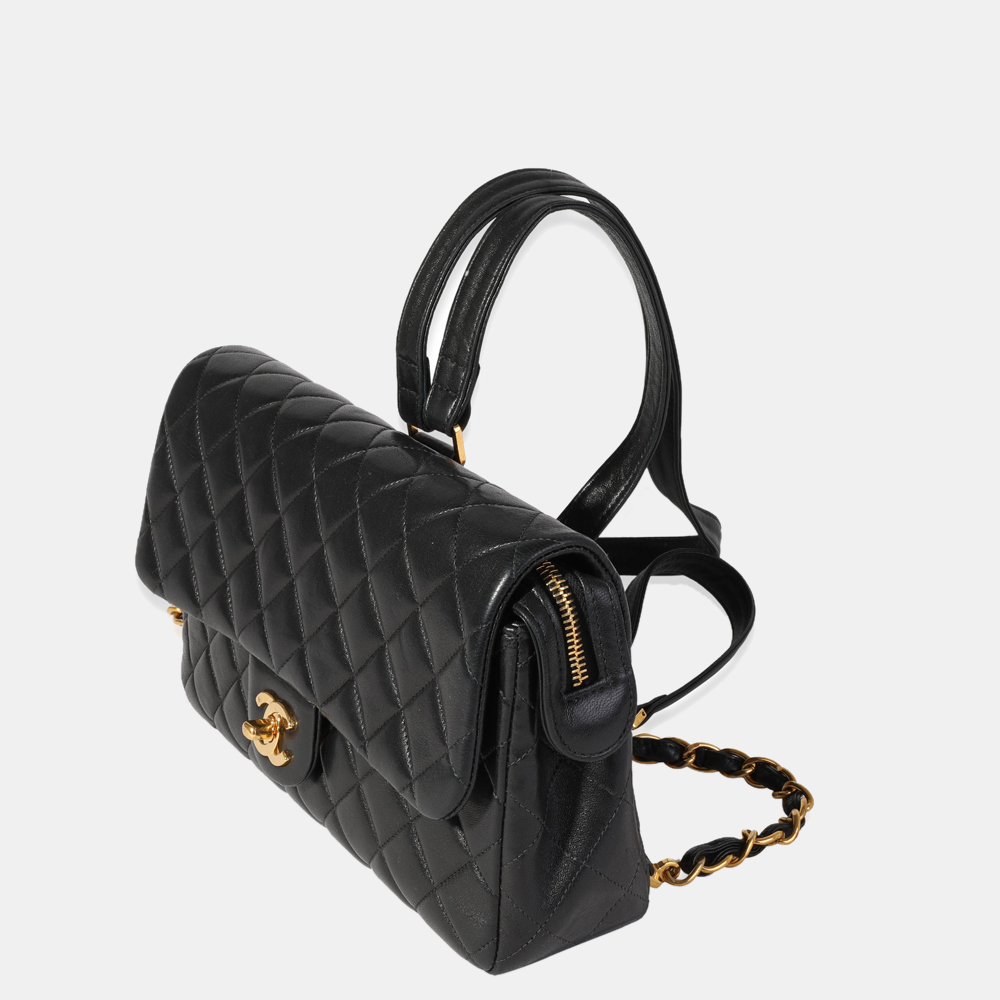 

Chanel Black Quilted Lambskin Leather Vintage Backpack