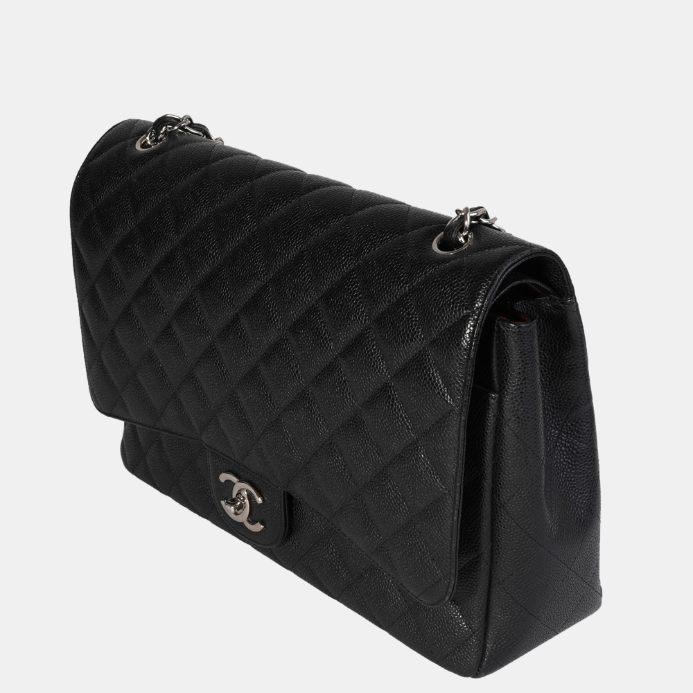 

Chanel Black Caviar Quilted Leather Maxi Classic Double Flap Bag