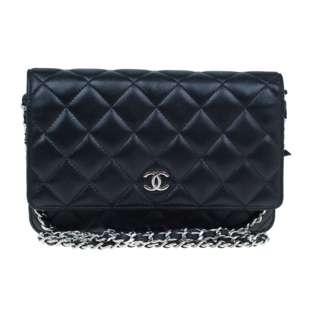Chanel Black Lambskin Classic Quilted WOC