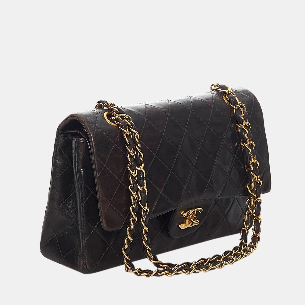 

Chanel Black Classic Medium Lambskin Leather Double Flap Bag