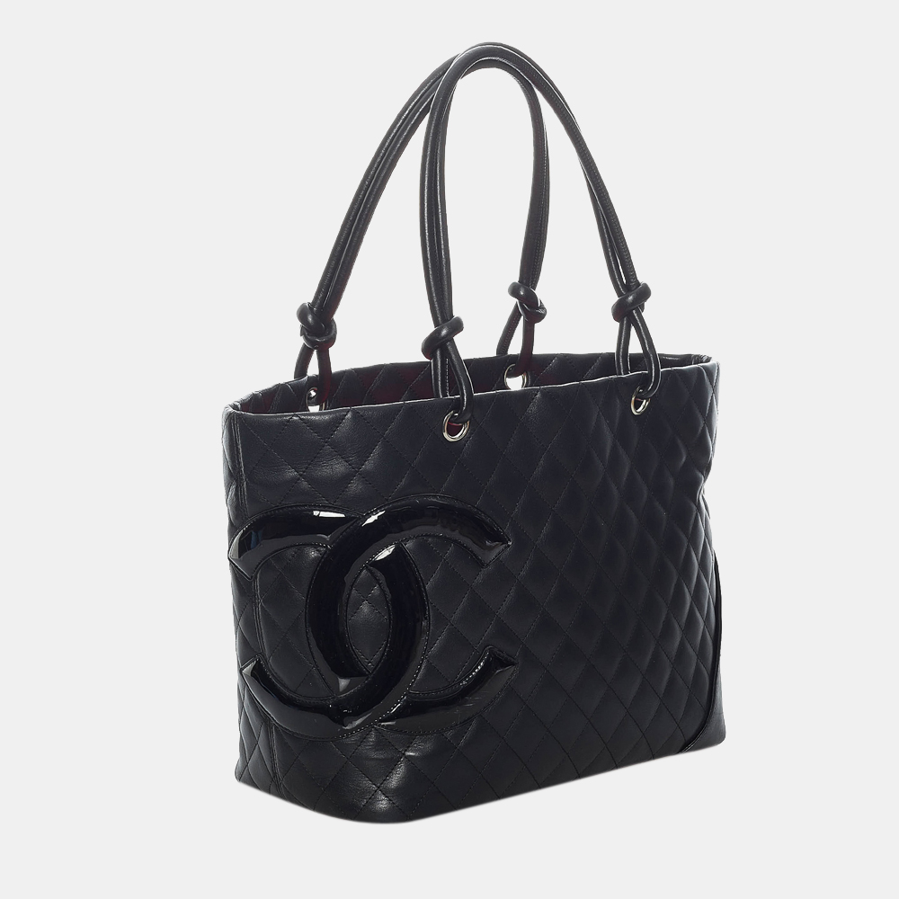 

Chanel Black Cambon Ligne Lambskin Leather Tote Bag