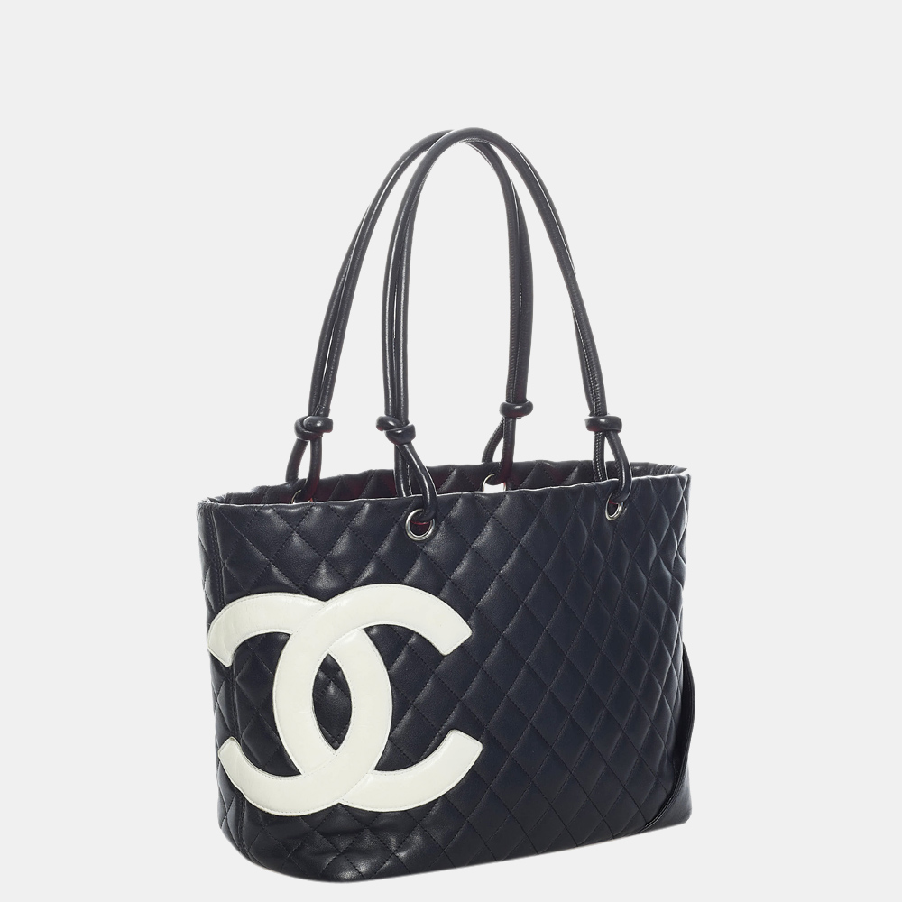 

Chanel Black/White Cambon Ligne Lambskin Leather Tote Bag