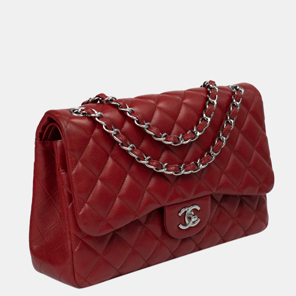 

Chanel Red Leather Timeless Jumbo CC Shoulder Bag