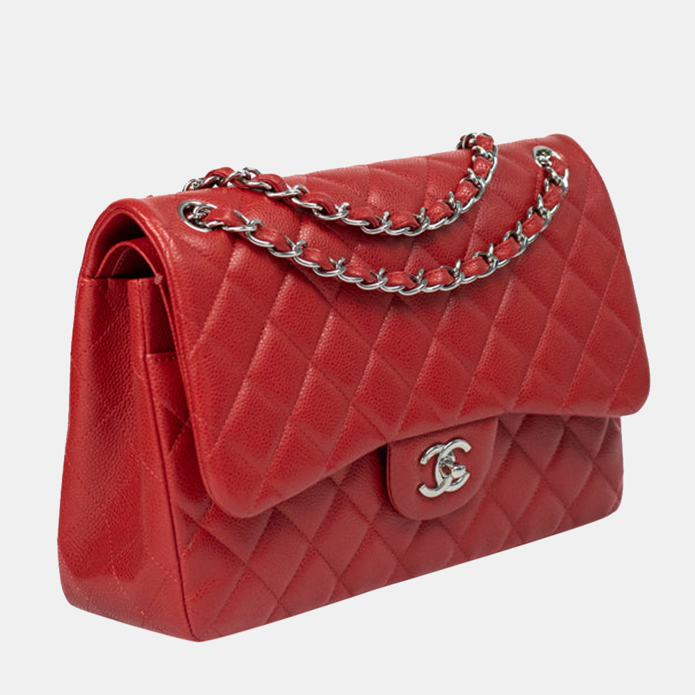 

CHANEL Timeless Jumbo Shoulder bag in Red Leather