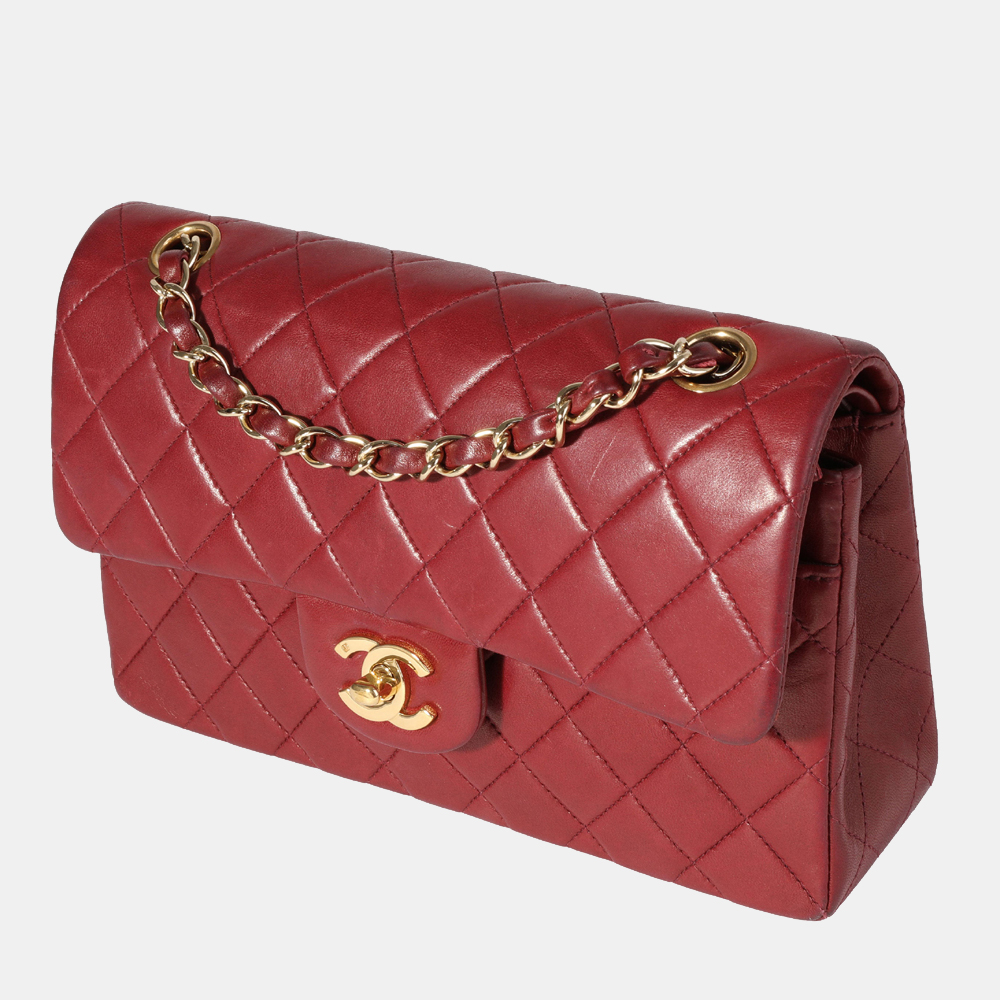 

Chanel Red Quilted Lambskin Leather Classic Double Flap Bag
