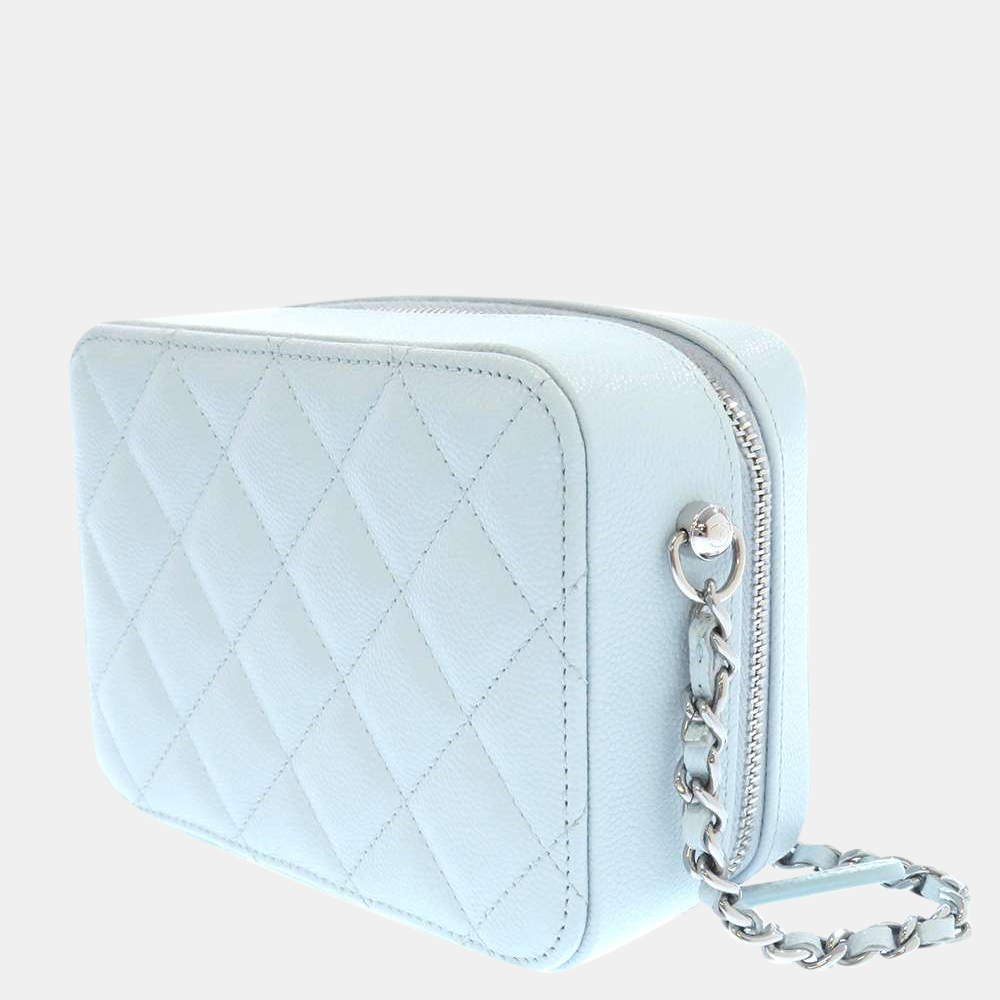 

Chanel Blue Caviar Leather Square Mini Chain Shoulder Bag