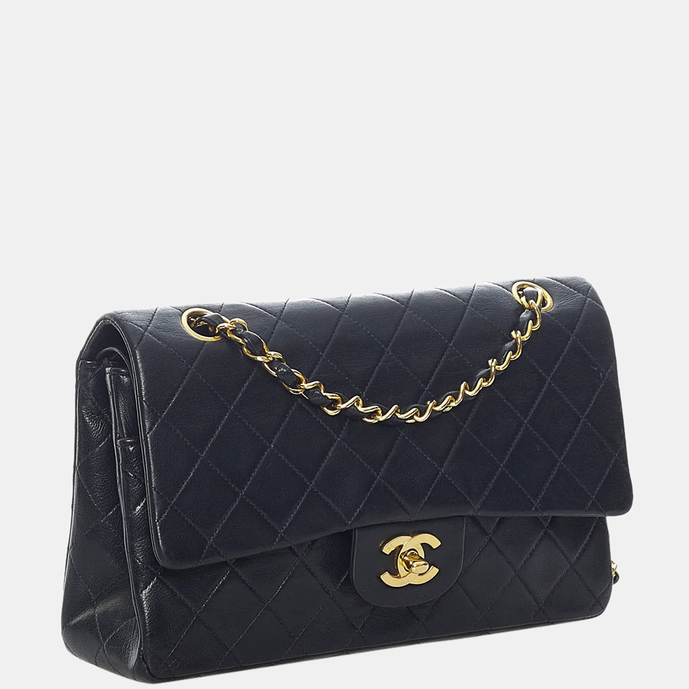 

Chanel Black Small Classic Lambskin Leather Double Flap Bag
