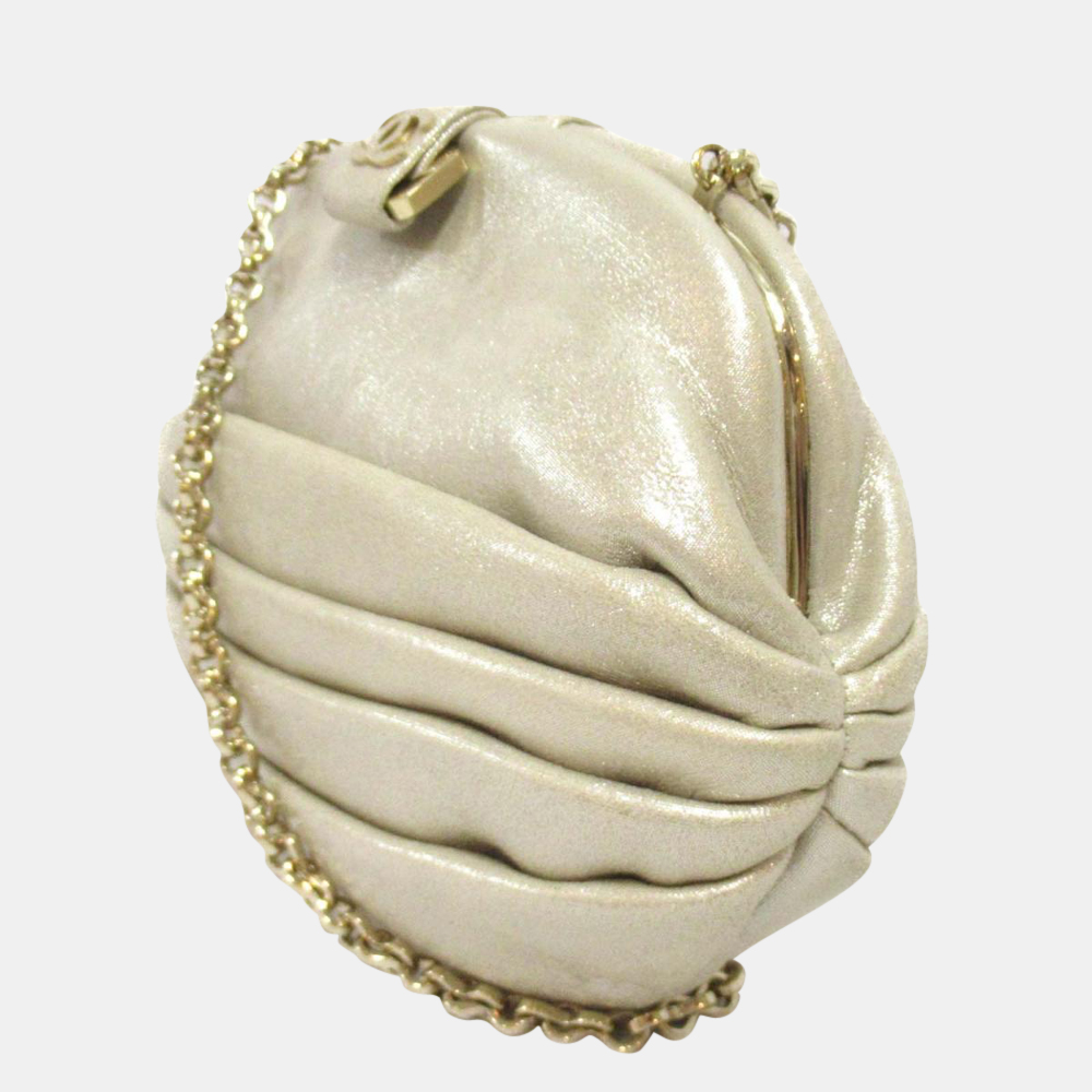

Chanel Gold Leather Vintage Clutch on Chain Bag