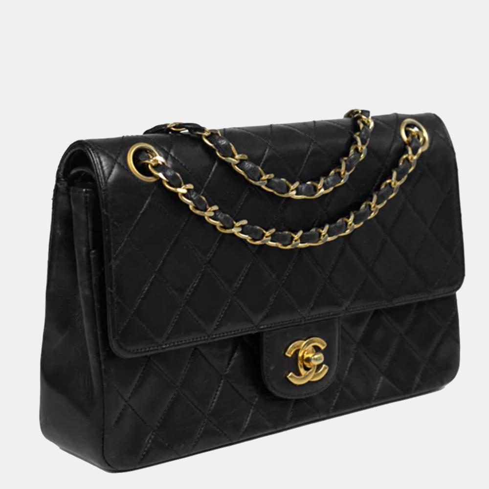 

Chanel Black Lambskin Leather Classic Double Flap Bag