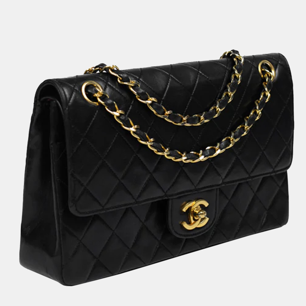 

Chanel Black Lambskin Leather Classic Double Flap Bag