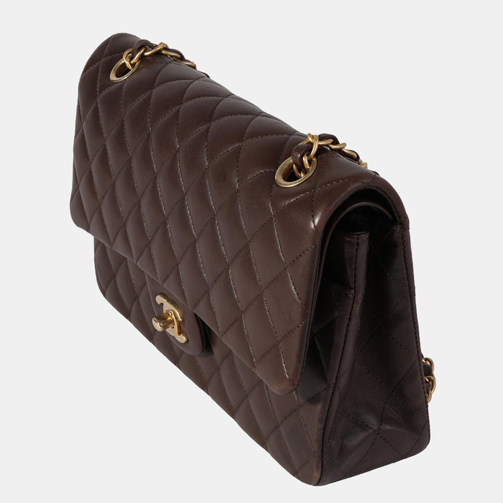 

Chanel Brown Quilted Lambskin Leather Medium Classic Double Flap Shoulder Bag