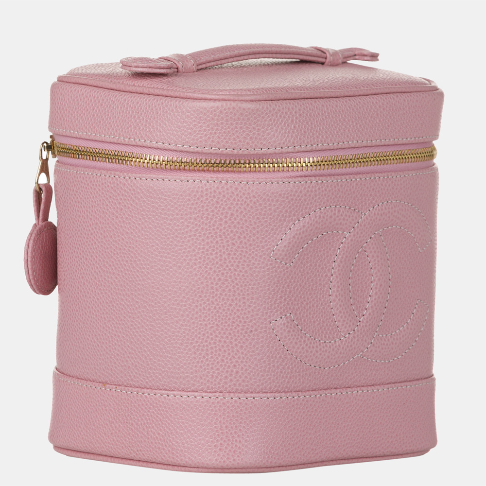 

Chanel Pink CC Caviar Leather Vanity Bag