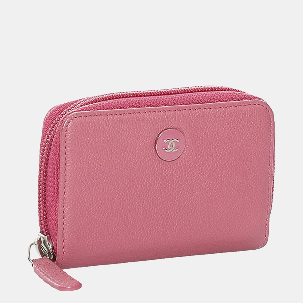 

Chanel Pink Leather Zippy Small Wallet
