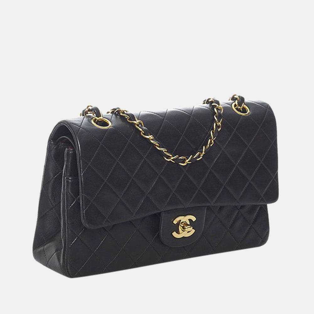 

Chanel Black Leather Small Classic Double Flap Shoulder Bag