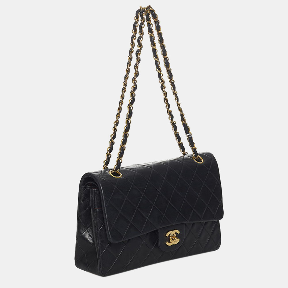 

Chanel Black Leather Medium Classic Double Flap Shoulder Bag