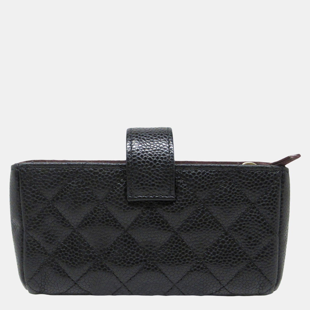 

Chanel Black CC Matelasse Caviar Leather Long Wallet