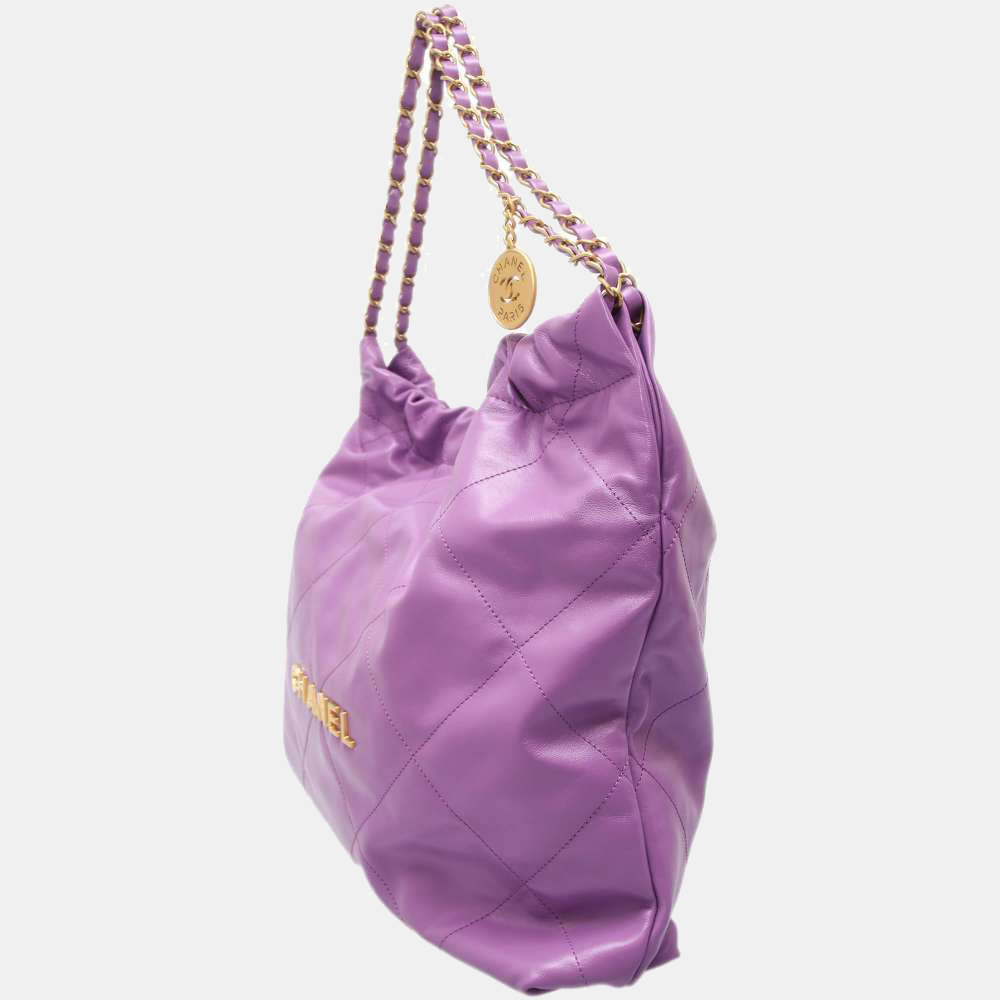 

Chanel Purple Calf Leather Chanel 22 Shoulder Bag