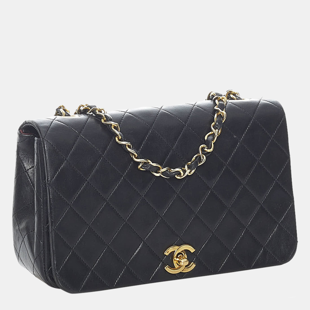 

Chanel Black CC Timeless Lambskin Leather Single Flap Bag