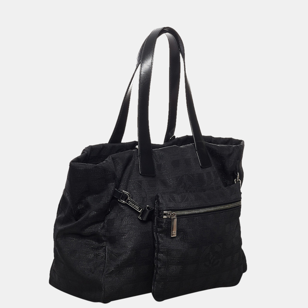 

Chanel Black New Travel Line Nylon Tote Bag