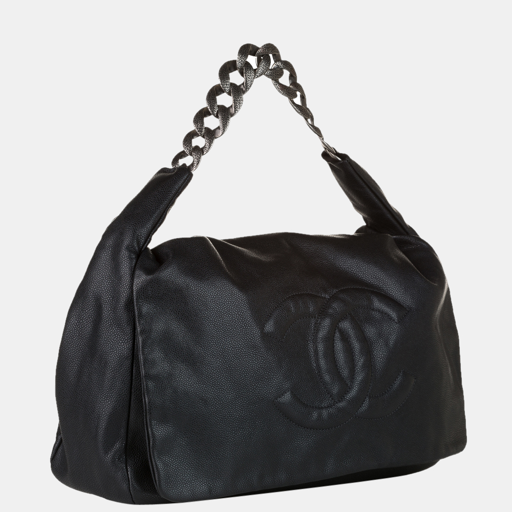 

Chanel Black CC Caviar Leather Handbag