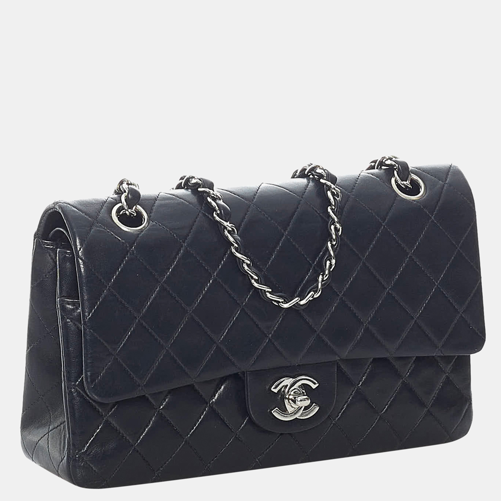 

Chanel Black Classic Black Lambskin Medium Classic Double Flap Bag