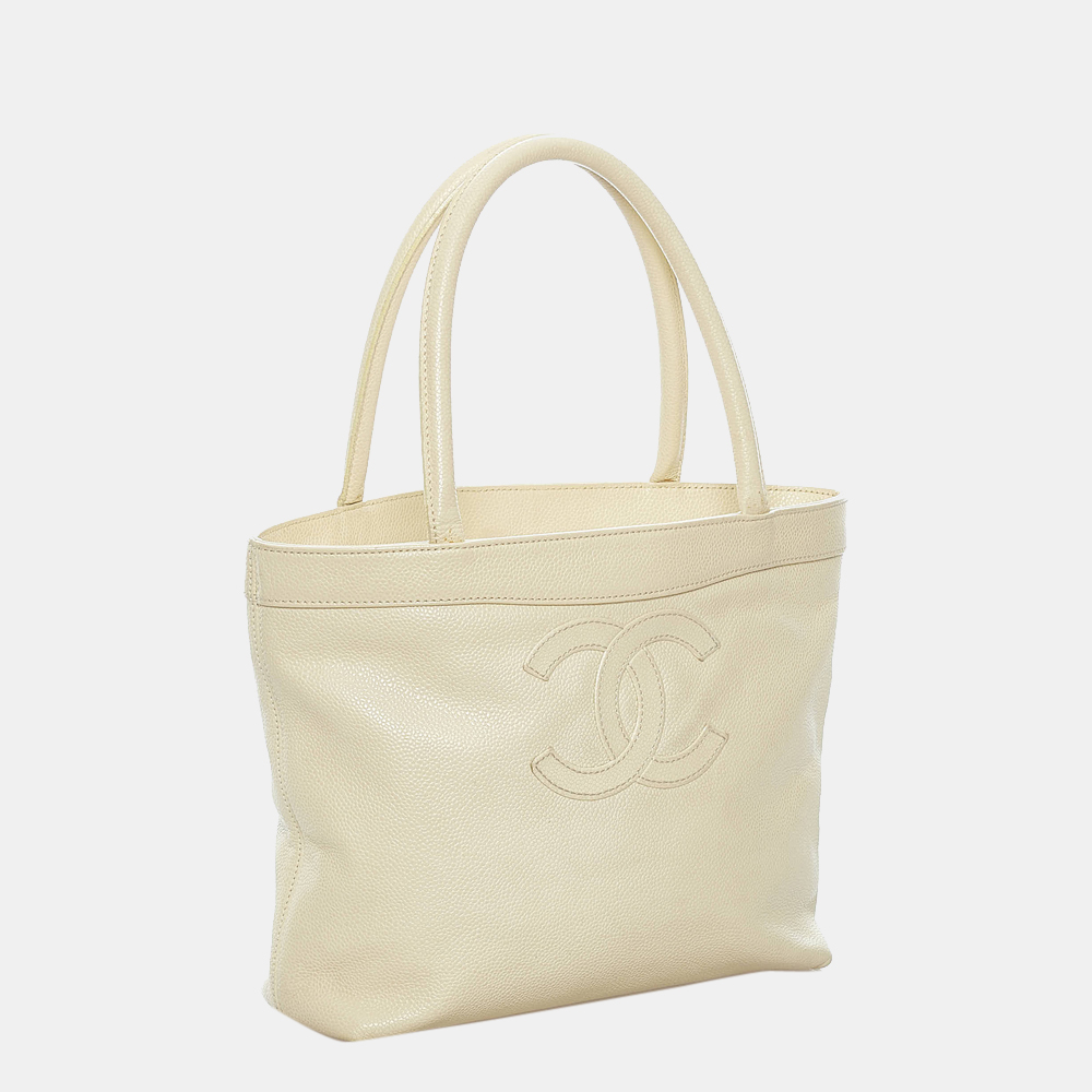 

Chanel Beige CC Caviar Leather Tote Bag