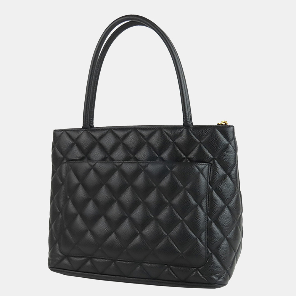 

Chanel Black Medallion Caviar Leather Tote Bag