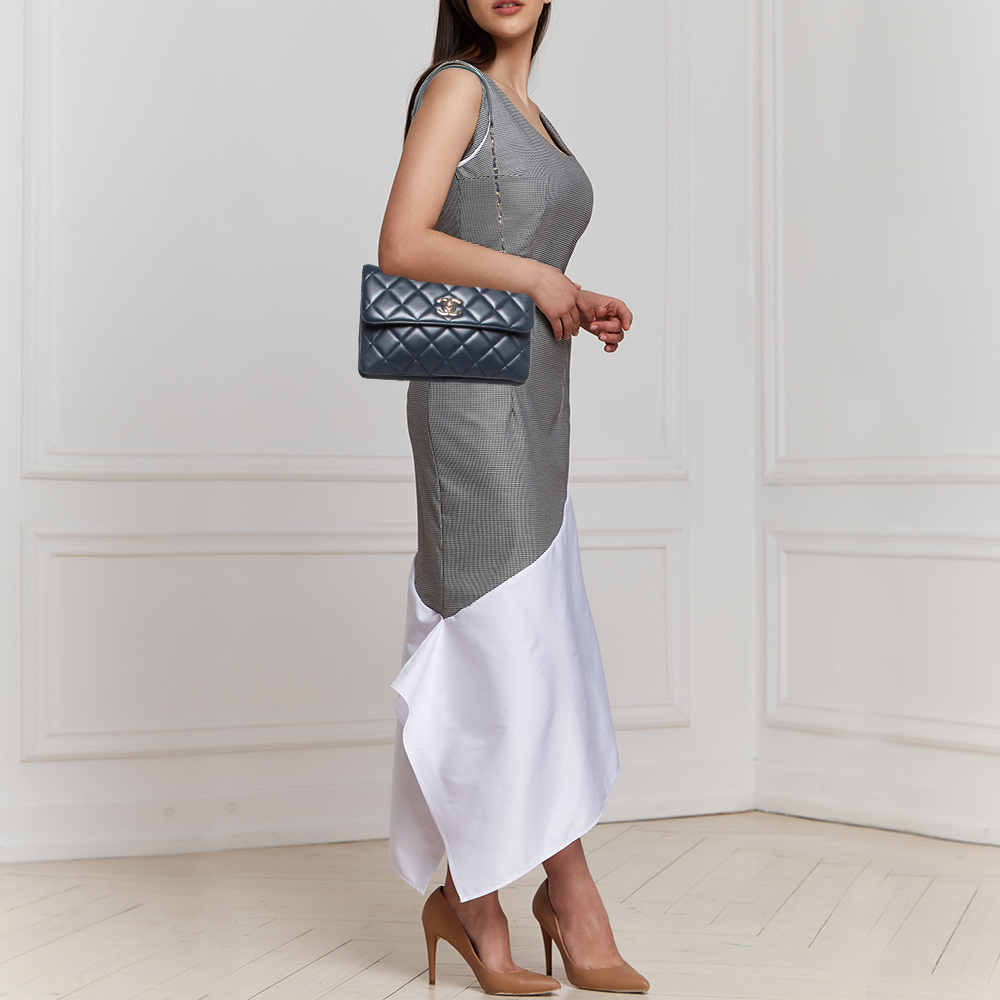 

Chanel Navy Blue Quilted Leather Trendy CC Flap Bag