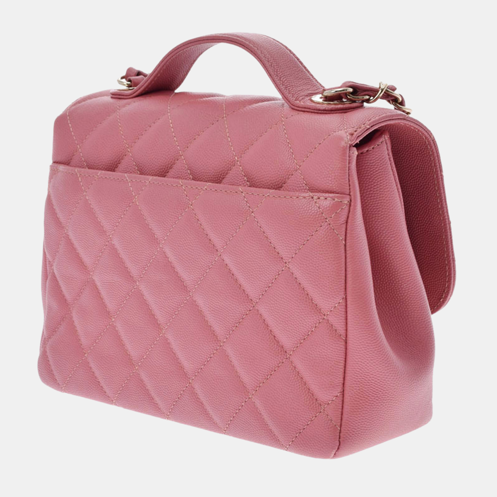 

Chanel Pink Caviar Leather CC Top Handle Bag