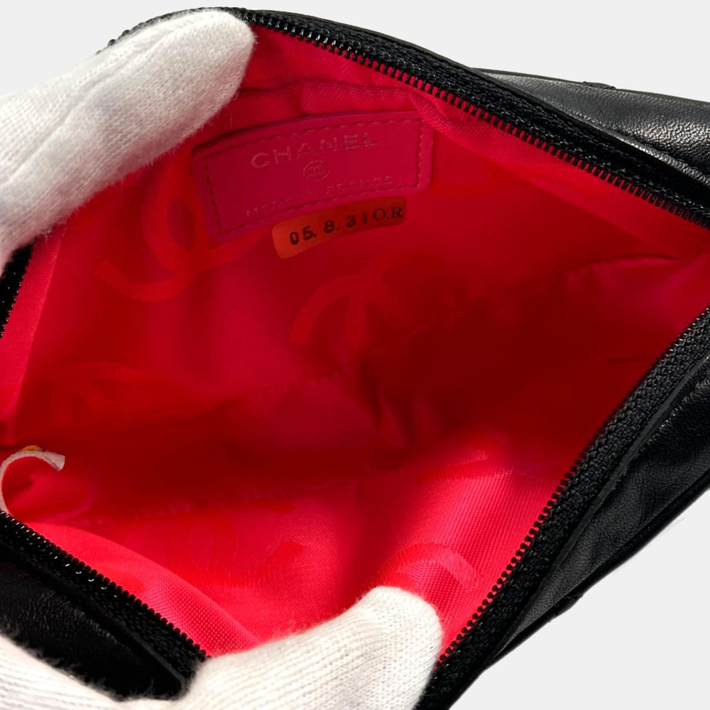 

Chanel Black Leather Cambon Clutch Bag