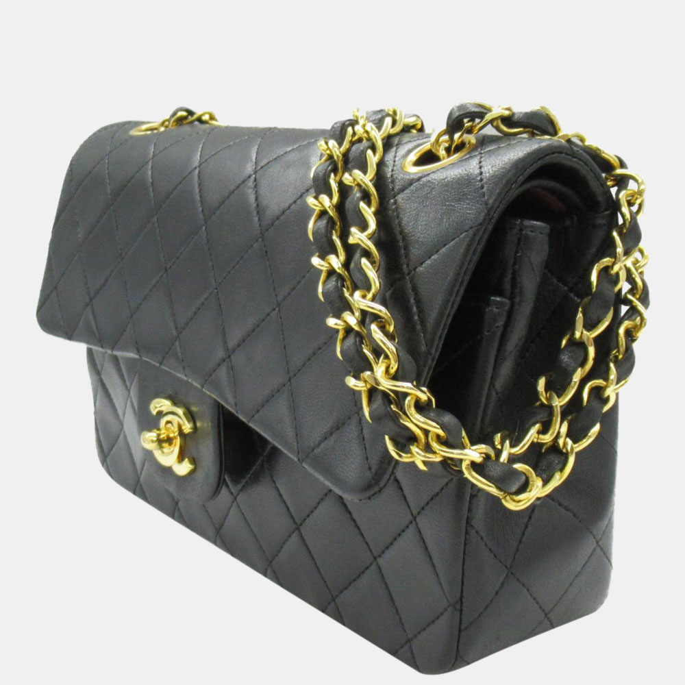 

Chanel Black Leather Small Classic Double Flap Shoulder Bag