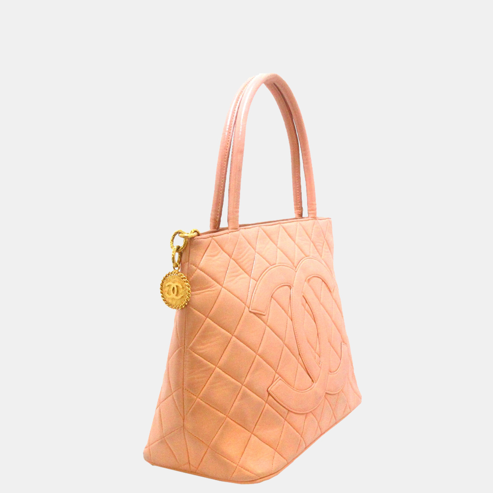 

Chanel Orange Medallion Caviar Leather Tote Bag