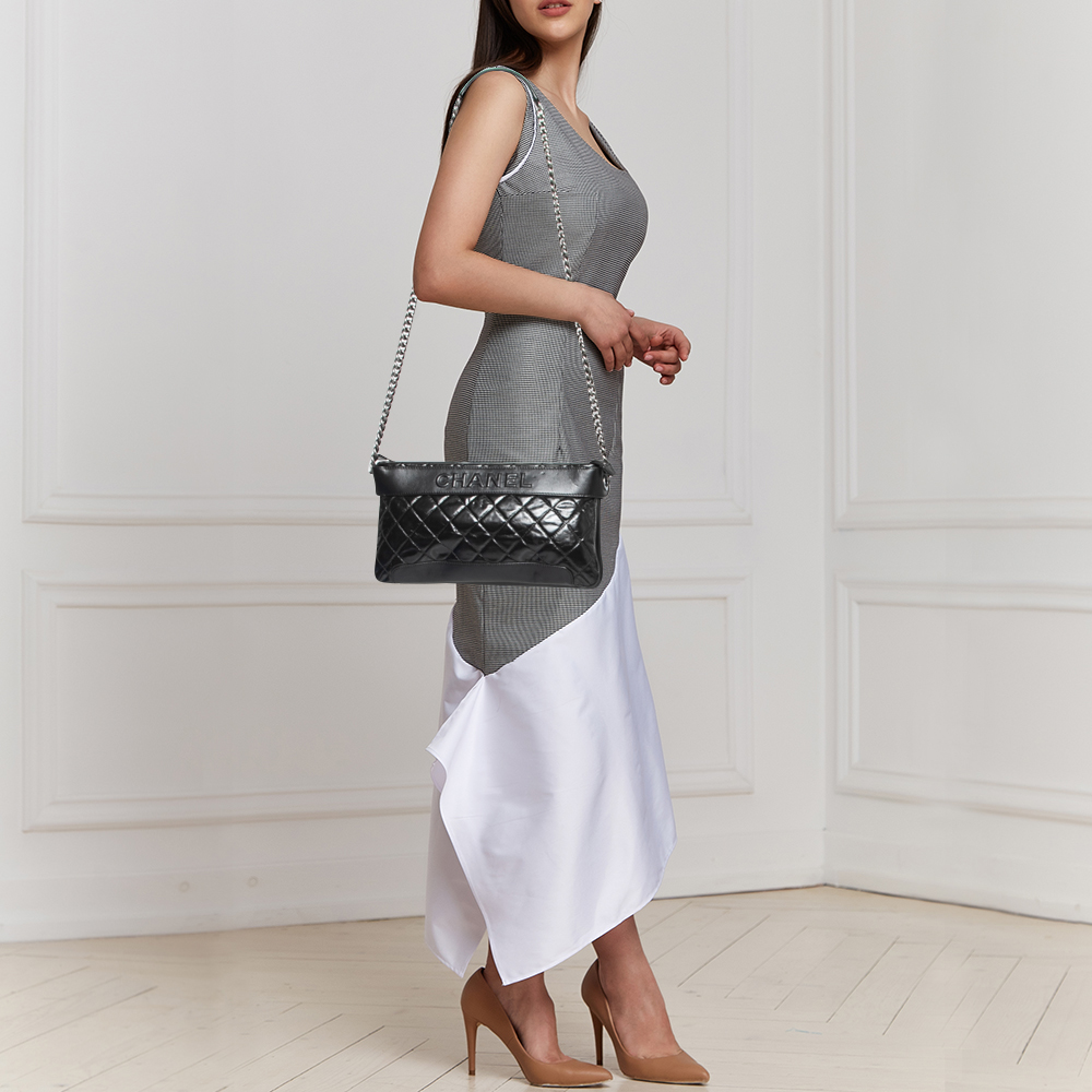 

Chanel Black Quilted Leather Double Zip Chain Bag