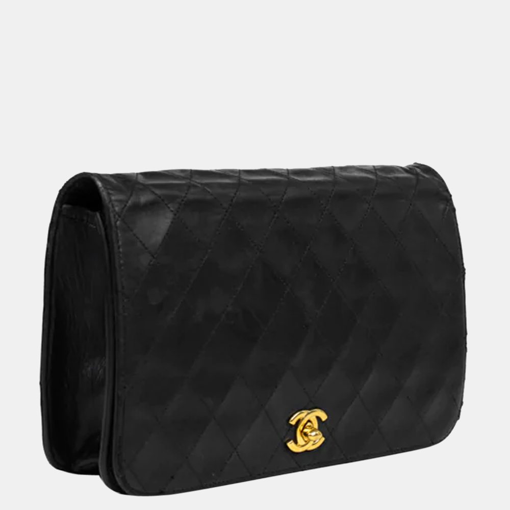 

Chanel Black Quilted Leather Vintage Flap Shoulder Bag