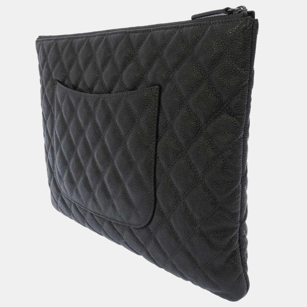 

Chanel Black Caviar Leather Clutch Bag