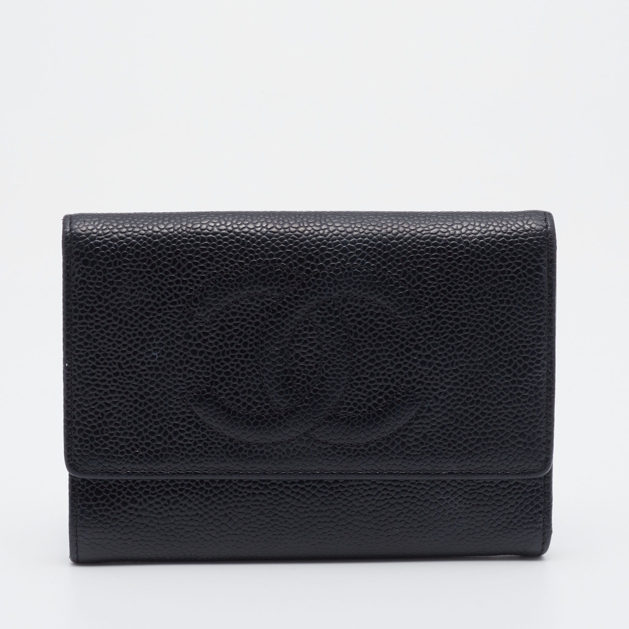 مملوكة مسبقًا Chanel Black Caviar Leather CC Timeless Wallet