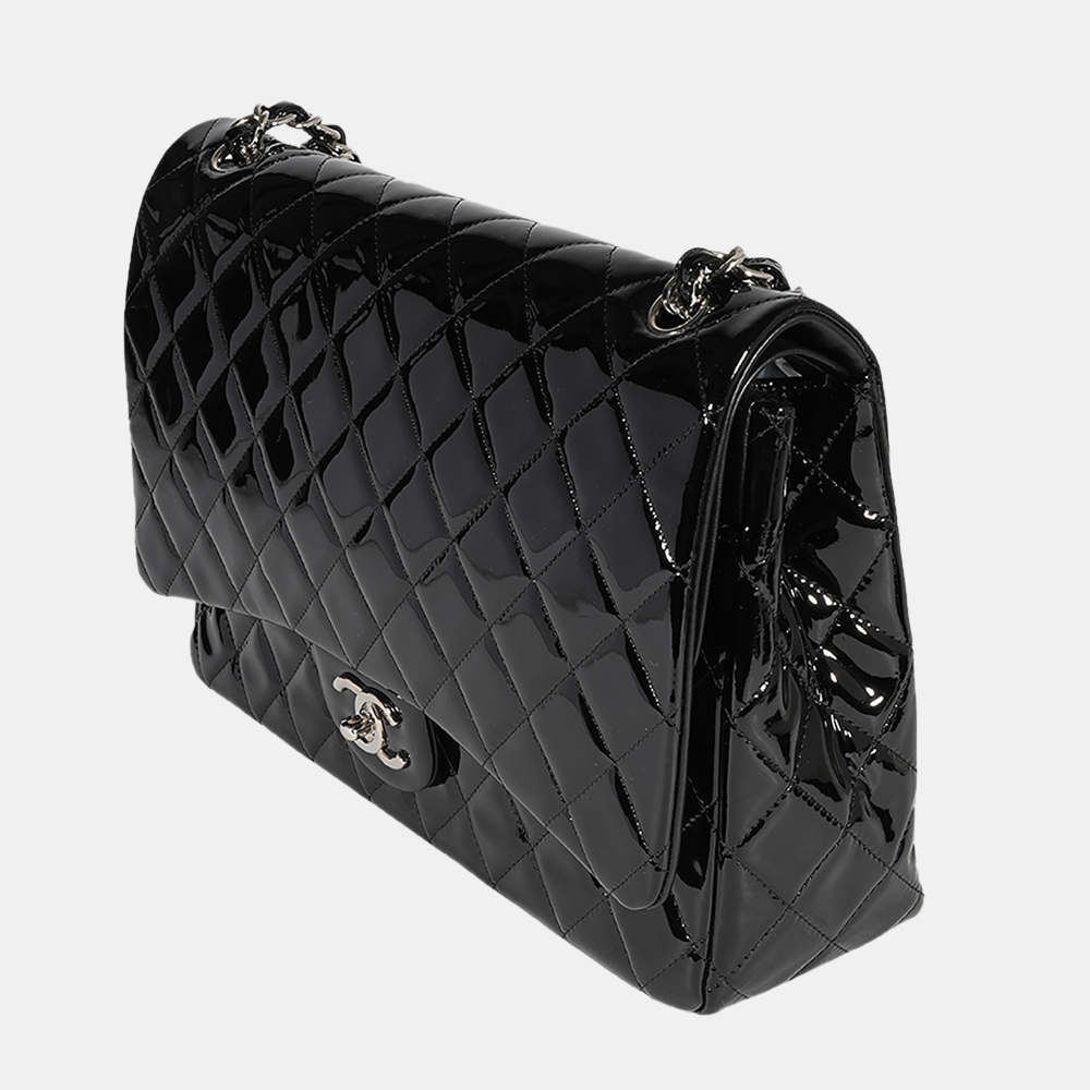 

Chanel Black Quilted Patent Leather Maxi Classic Double Flap Bag