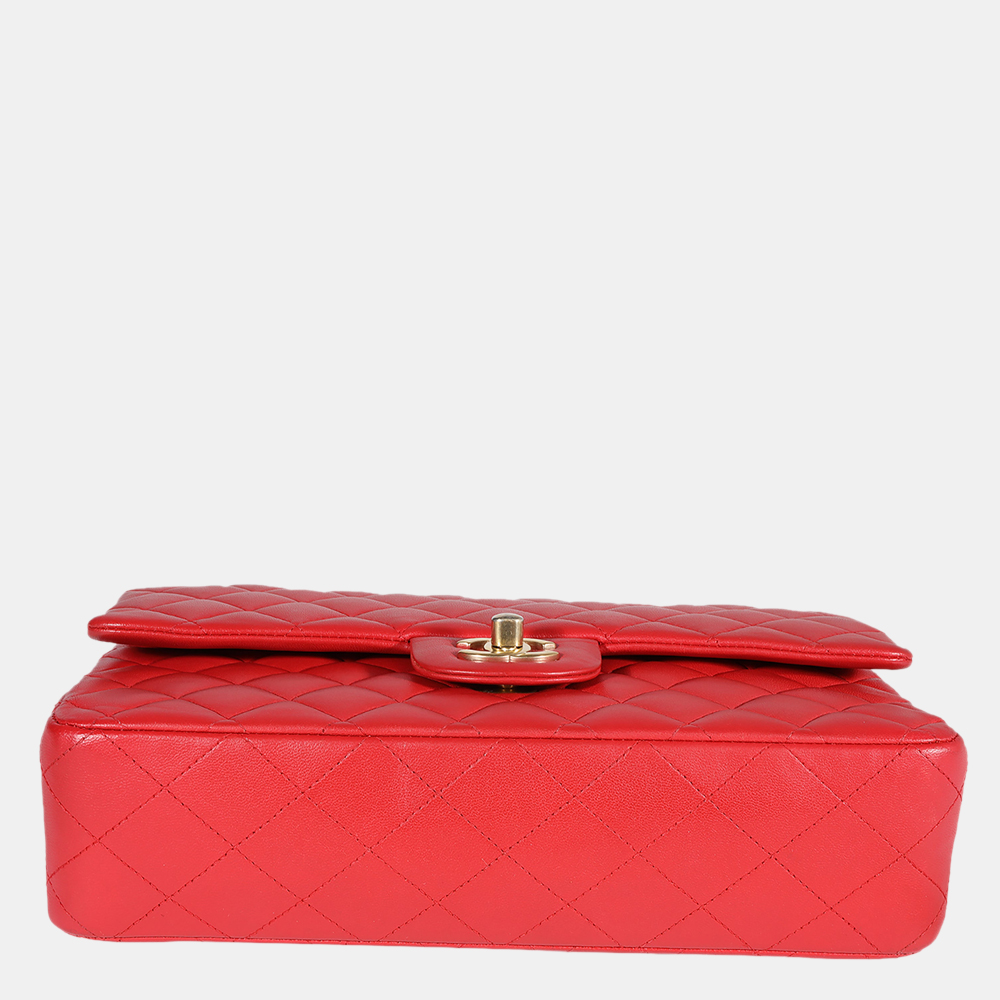 

Chanel Red Quilted Lambskin Medium Classic Double Flap Bag