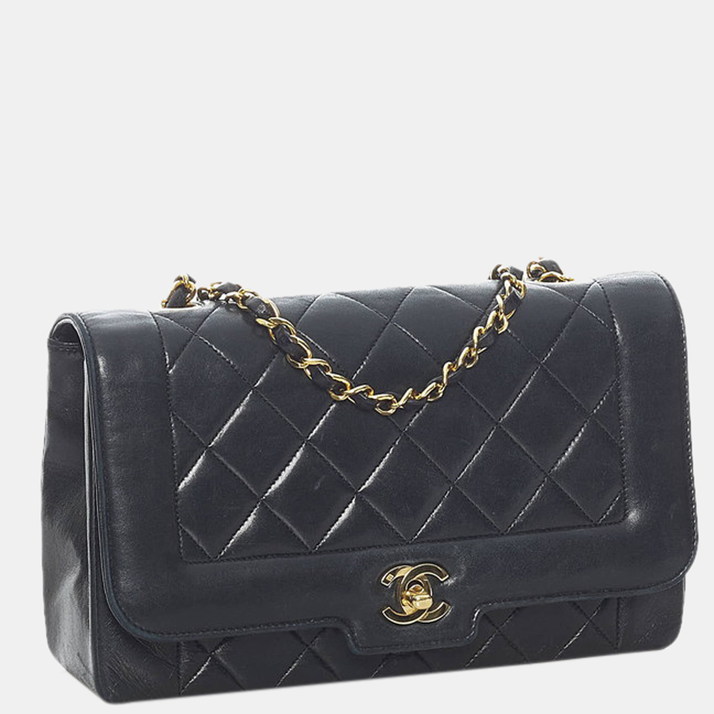 

Chanel Black Leather Diana Flap Crossbody Bag